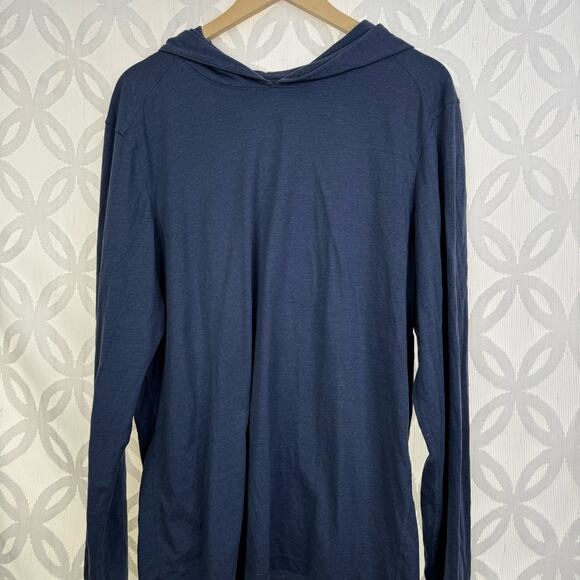 Prana Men’s Heather Blue Hooded Long Sleeve Tee Size L - Picture 3 of 5